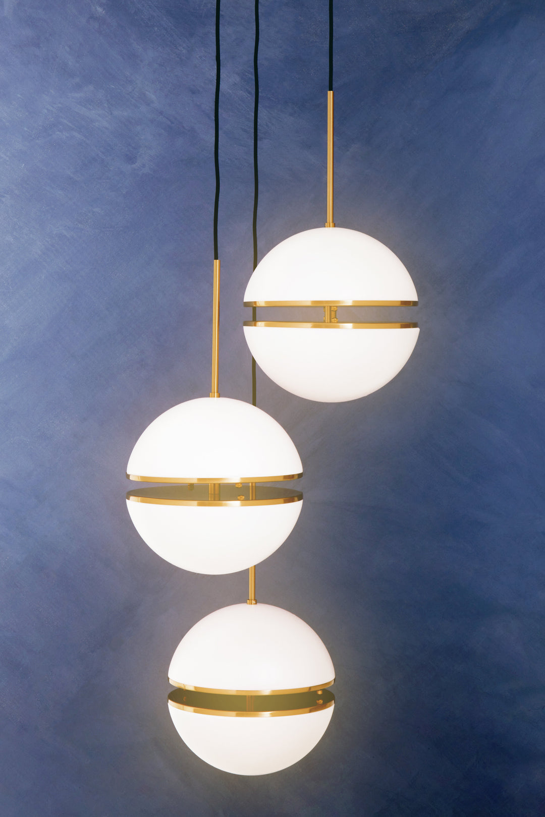 Abira Three-Ball Brass Pendant Light