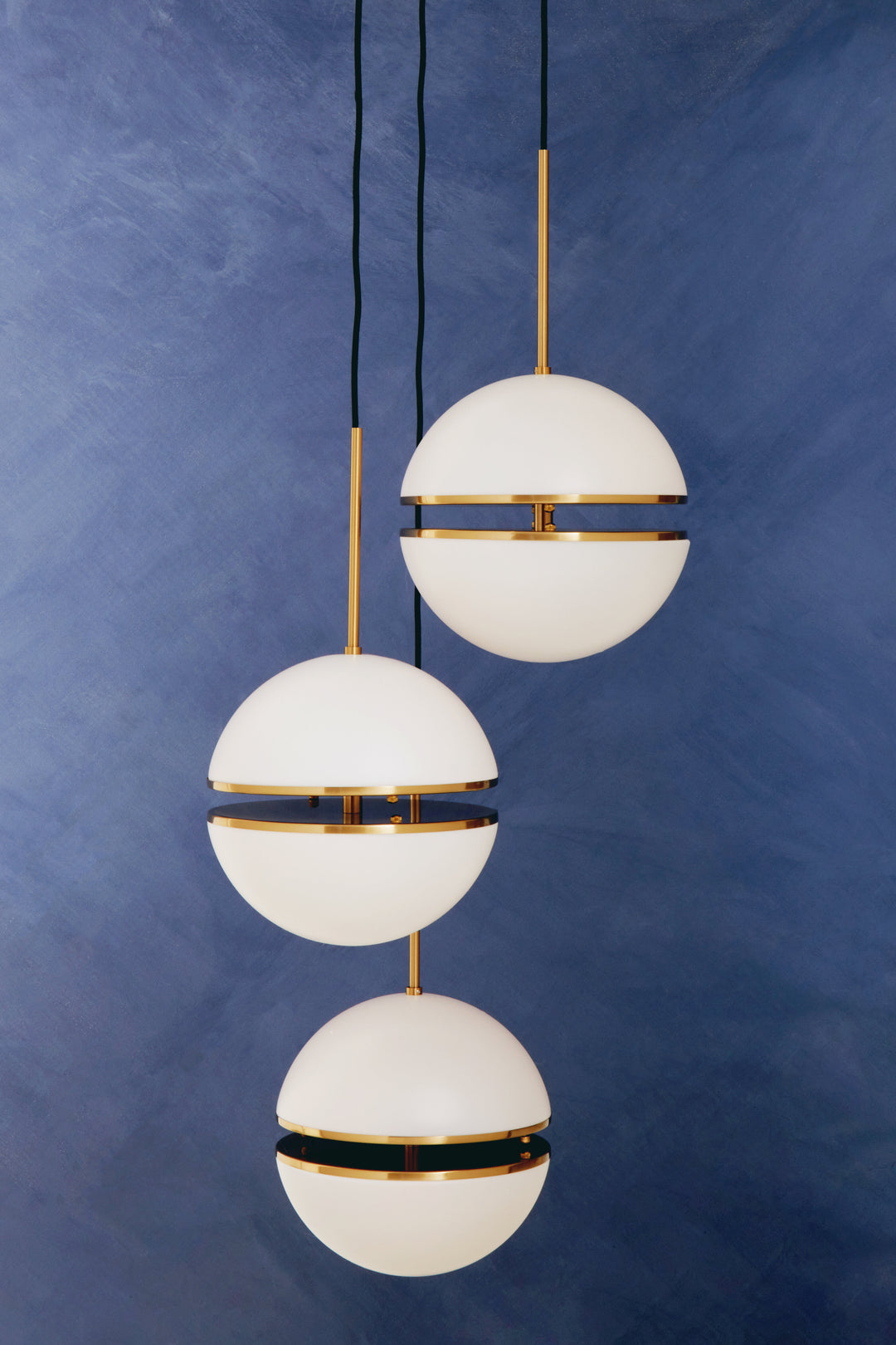Abira Three-Ball Brass Pendant Light