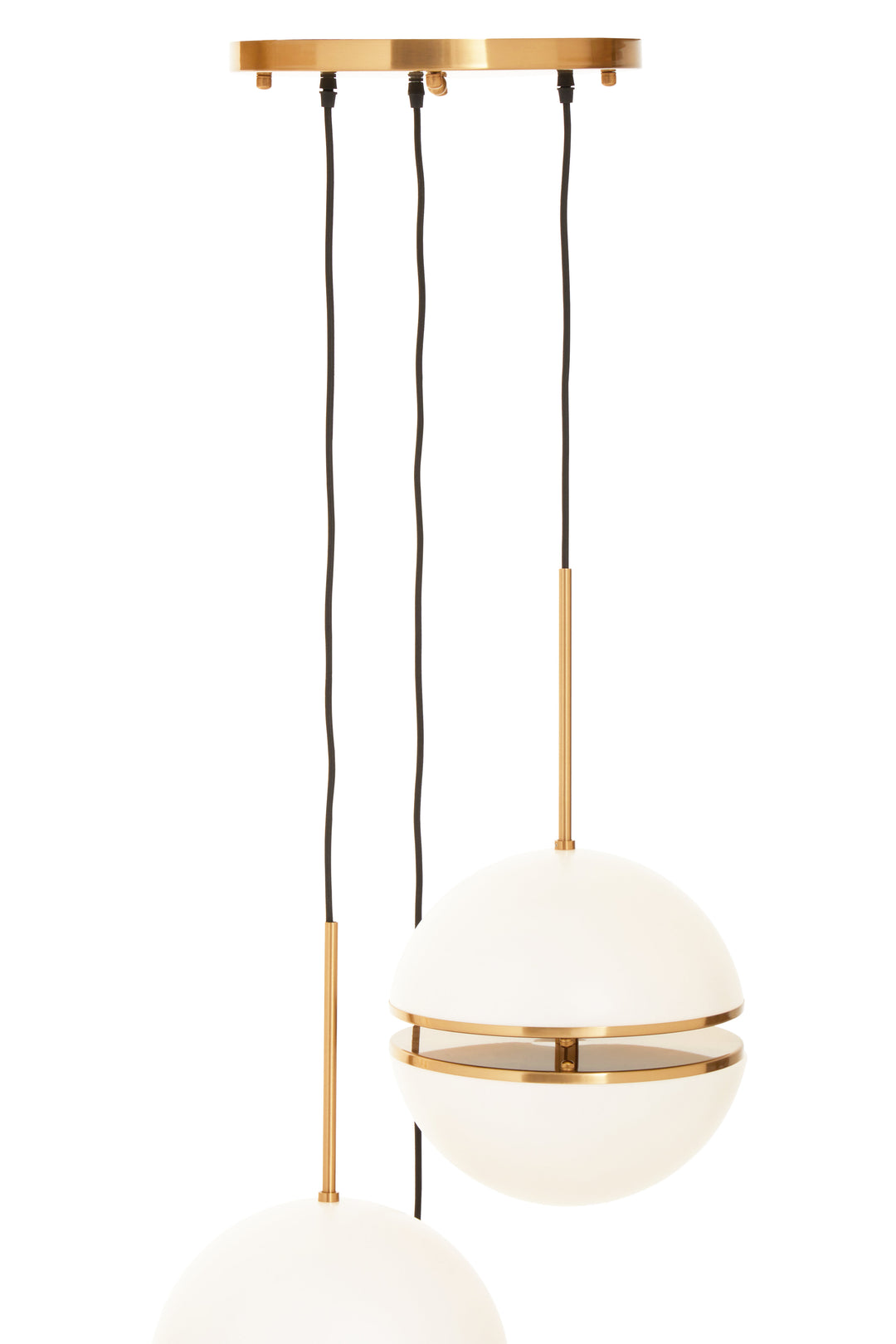 Abira Three-Ball Brass Pendant Light