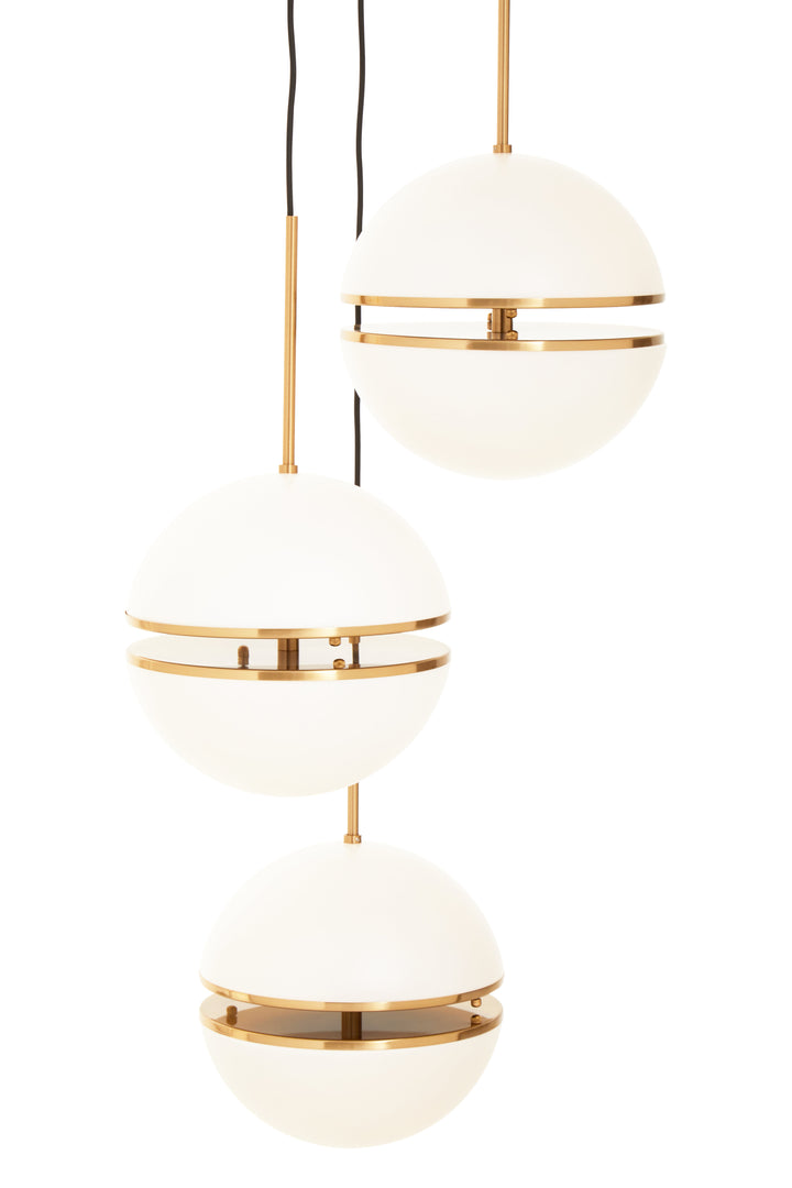 Abira Three-Ball Brass Pendant Light