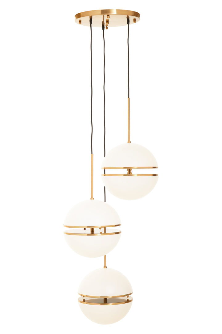 Abira Three-Ball Brass Pendant Light