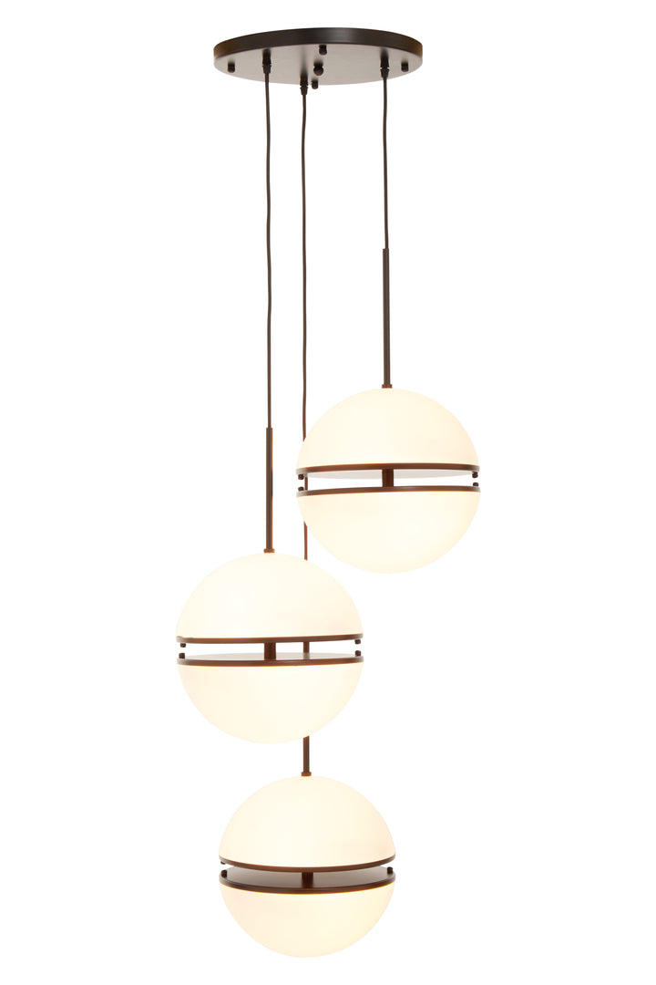 Abira Three-Ball Matte Black Pendant Light
