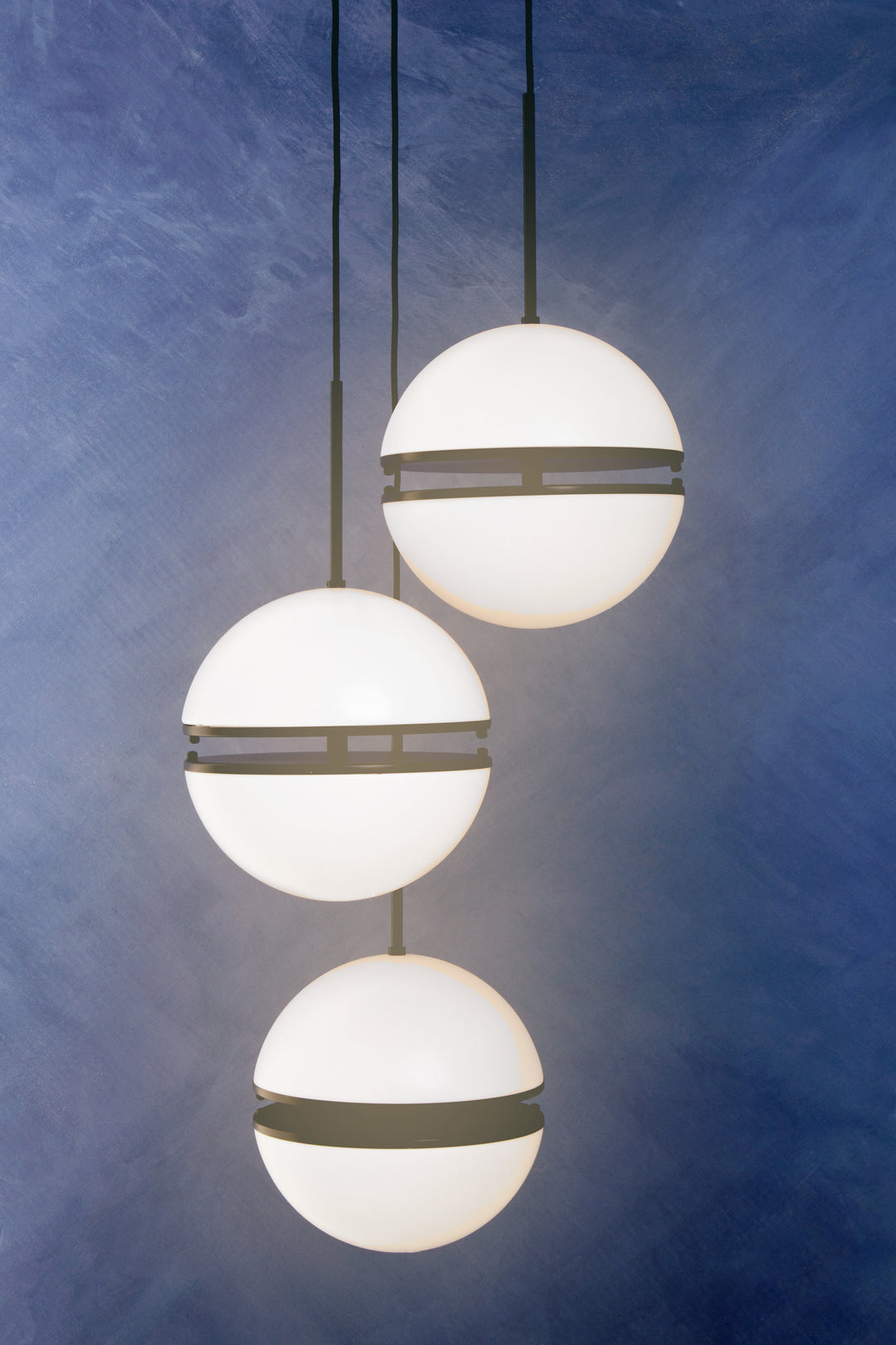 Abira Three-Ball Matte Black Pendant Light