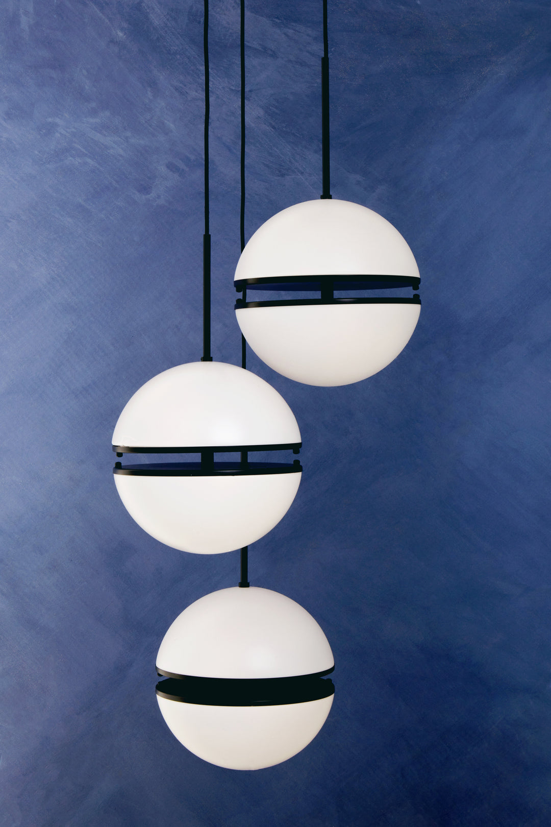 Abira Three-Ball Matte Black Pendant Light