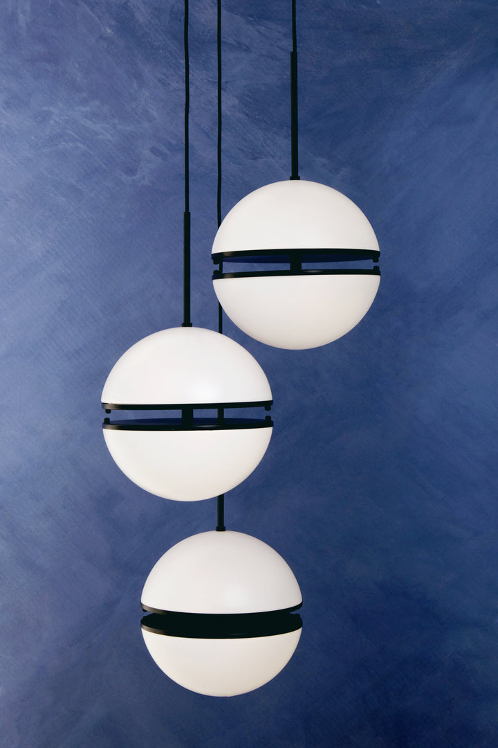 Abira Three-Ball Matte Black Pendant Light