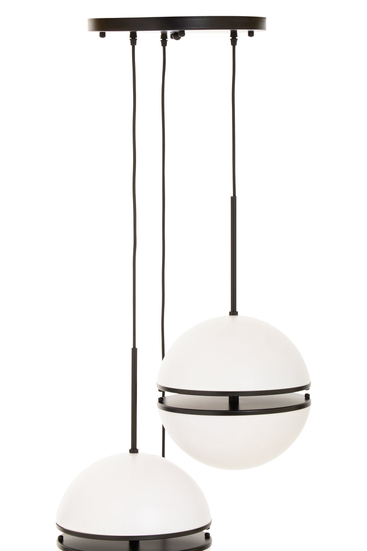 Abira Three-Ball Matte Black Pendant Light