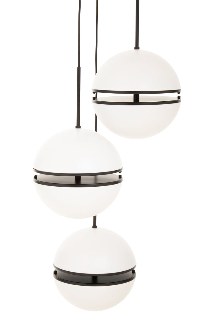 Abira Three-Ball Matte Black Pendant Light