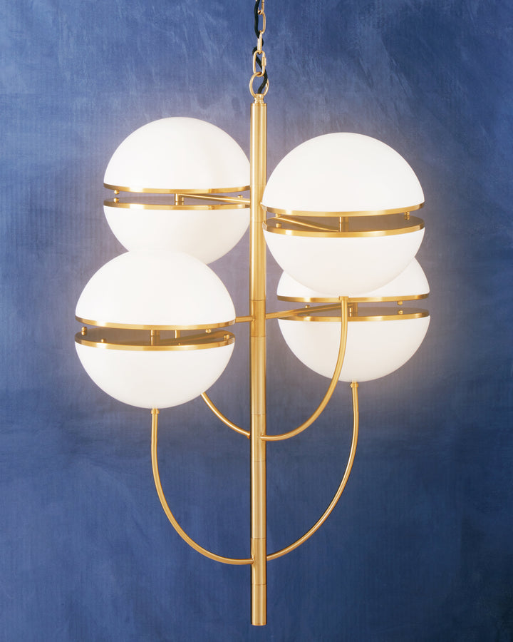 Abira Four-Ball Brass Pendant Light