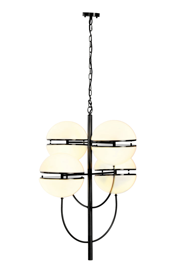 Abira Four-Ball Black Pendant Light