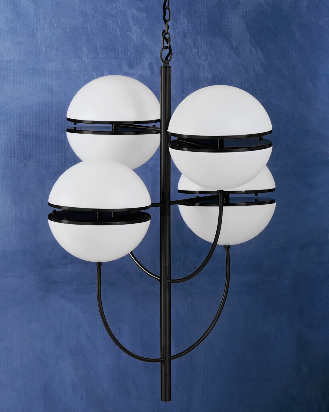 Abira Four-Ball Black Pendant Light