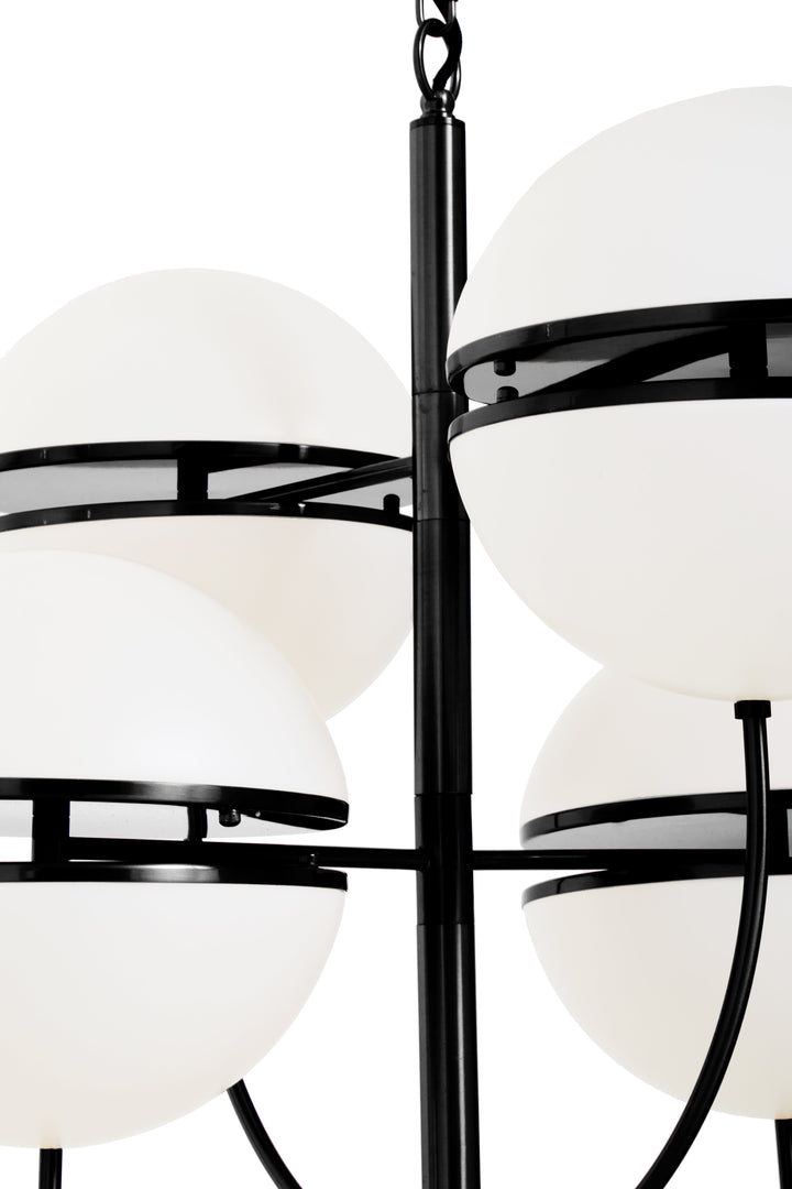 Abira Four-Ball Black Pendant Light