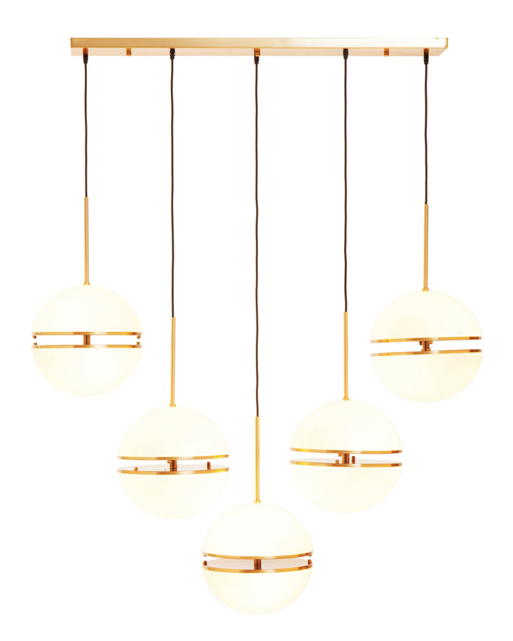 Abira Five-Ball Brass Pendant Light