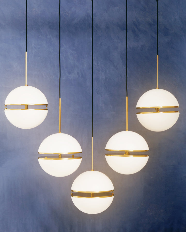 Abira Five-Ball Brass Pendant Light