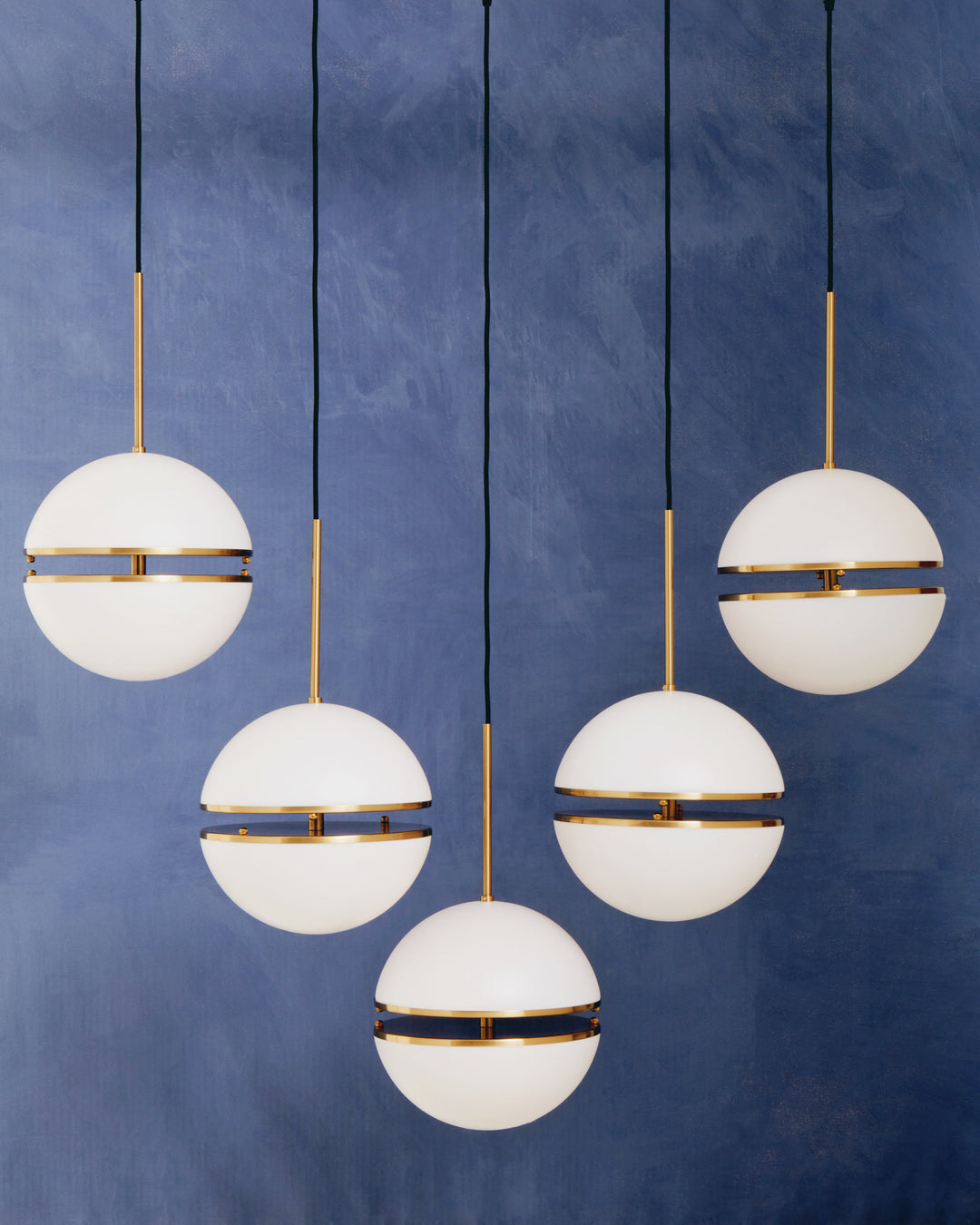 Abira Five-Ball Brass Pendant Light