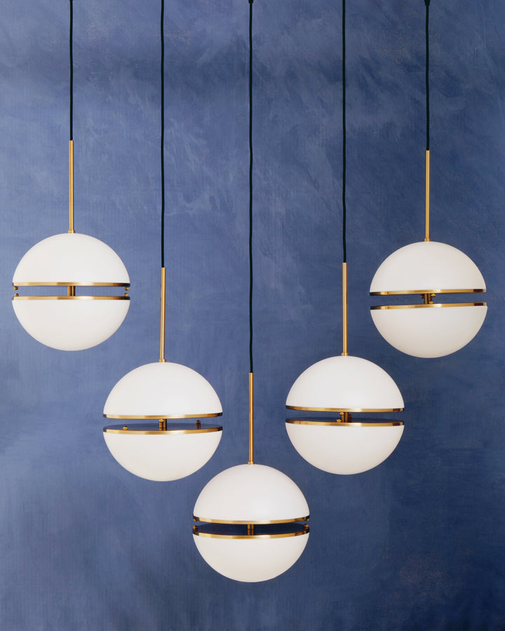 Abira Five-Ball Brass Pendant Light