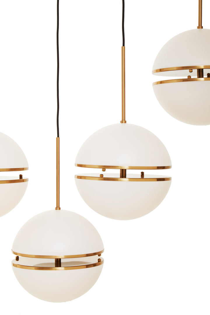 Abira Five-Ball Brass Pendant Light