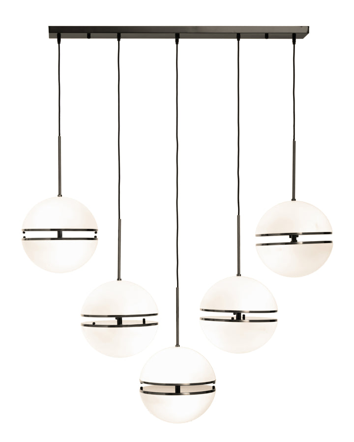 Abira Five-Ball Matte Black Pendant Light
