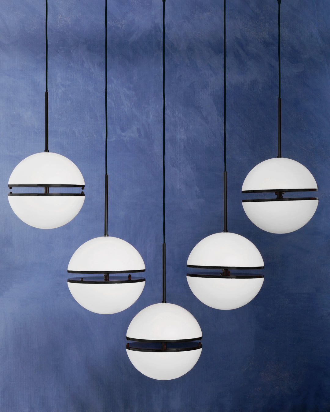Abira Five-Ball Matte Black Pendant Light