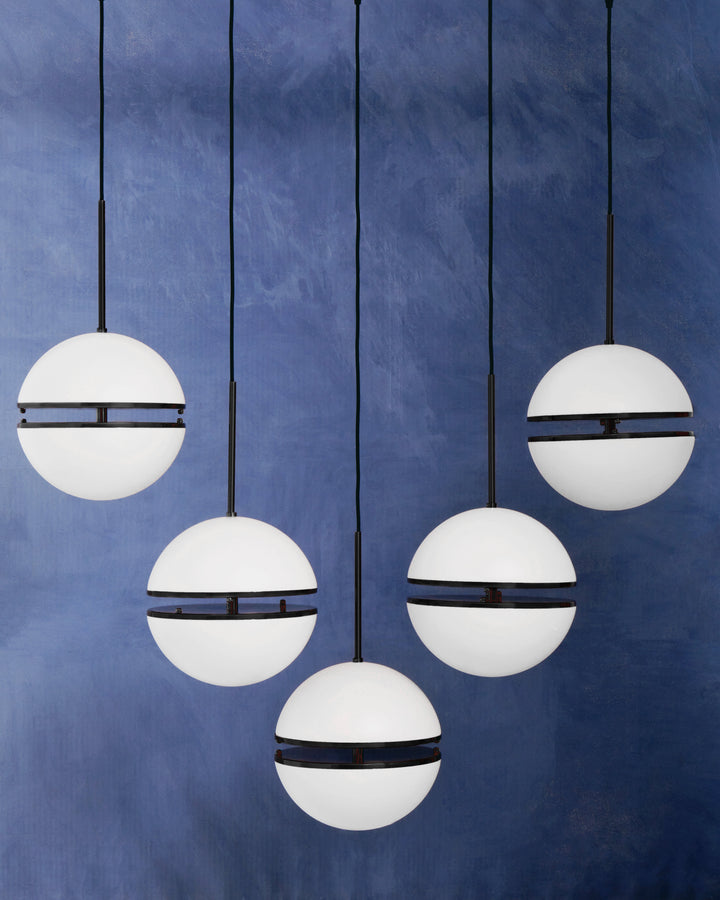 Abira Five-Ball Matte Black Pendant Light