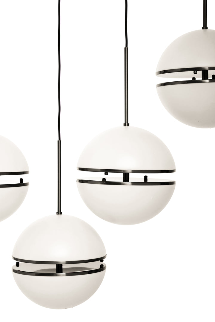 Abira Five-Ball Matte Black Pendant Light