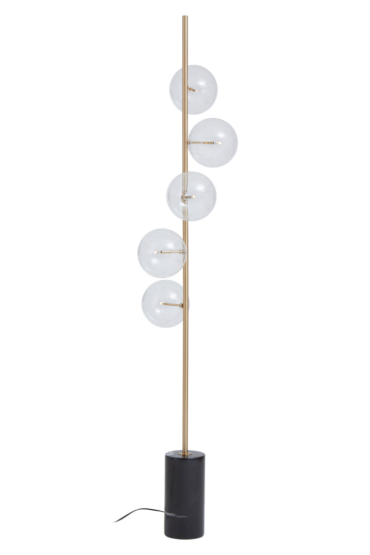 Abira Five-Light Floor Lamp with Black Marble Base