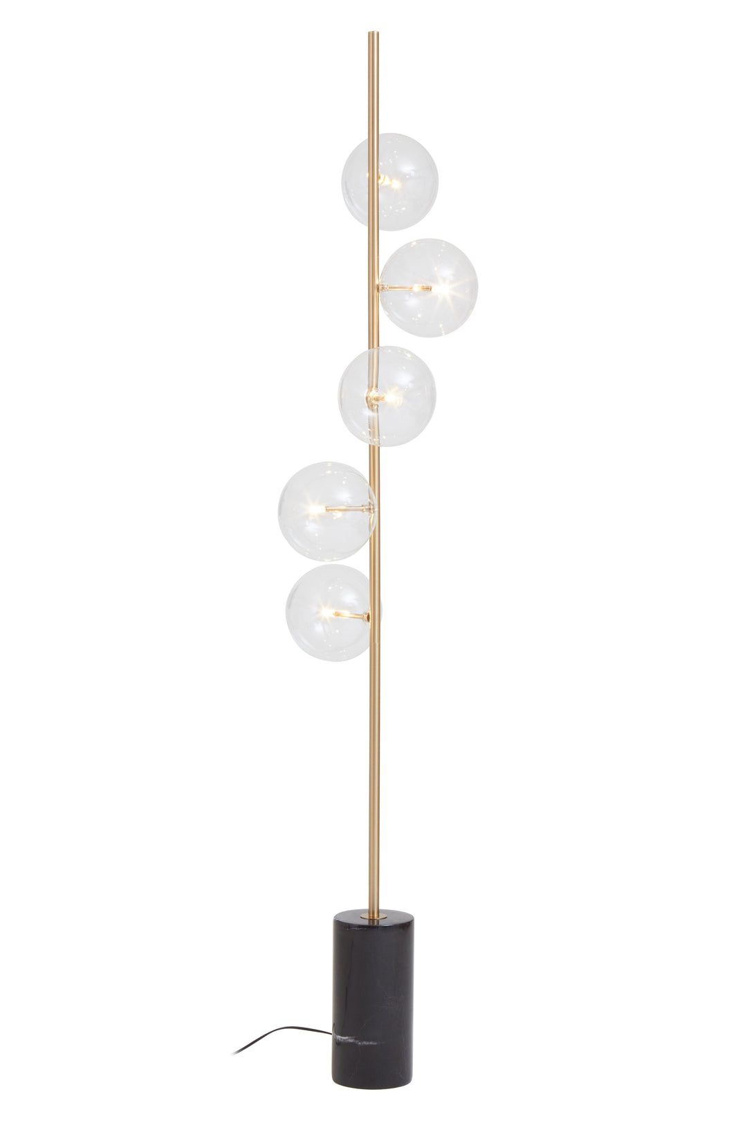 Abira Five-Light Floor Lamp with Black Marble Base