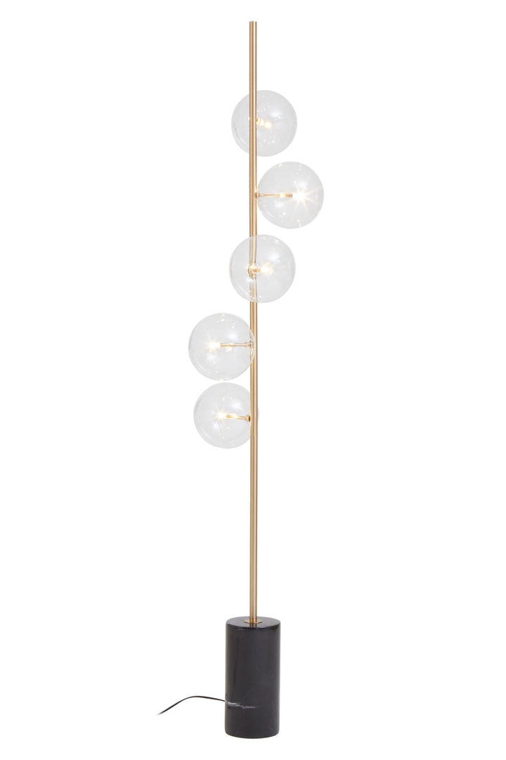 Abira Five-Light Floor Lamp with Black Marble Base