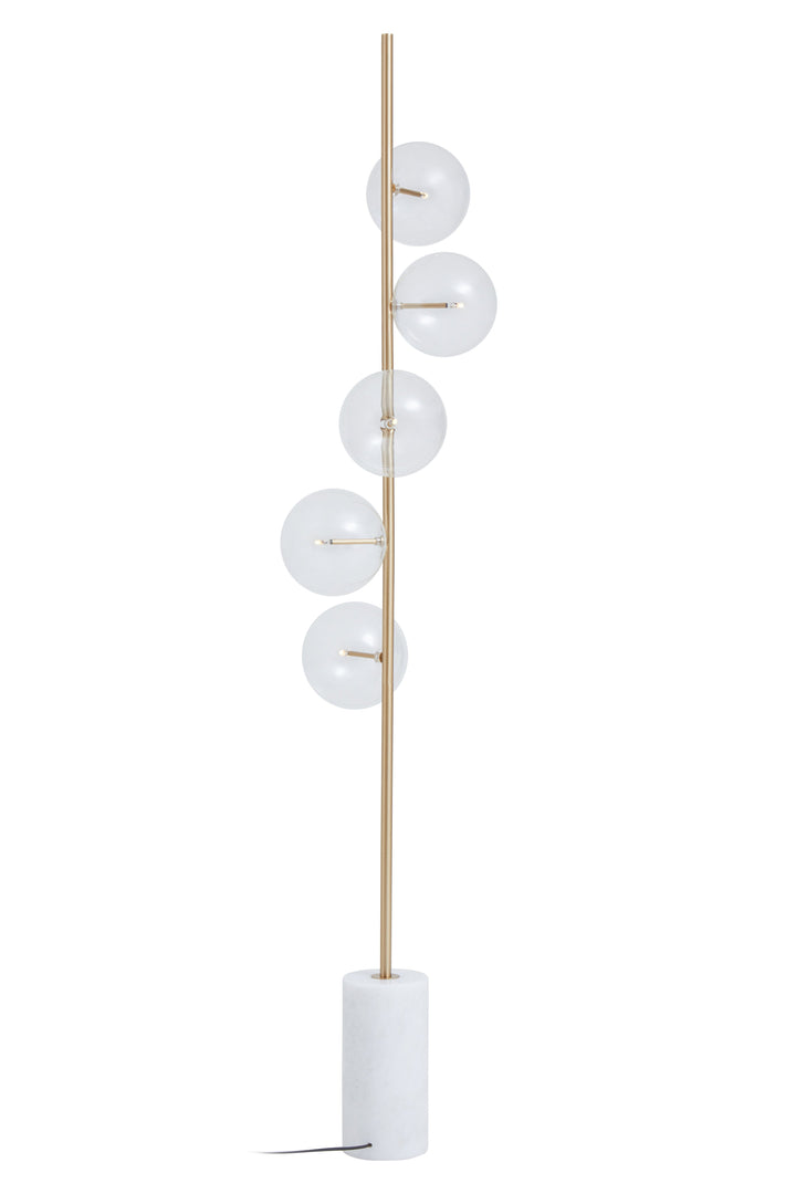 Abira Five-Light Floor Lamp with White Marble Base
