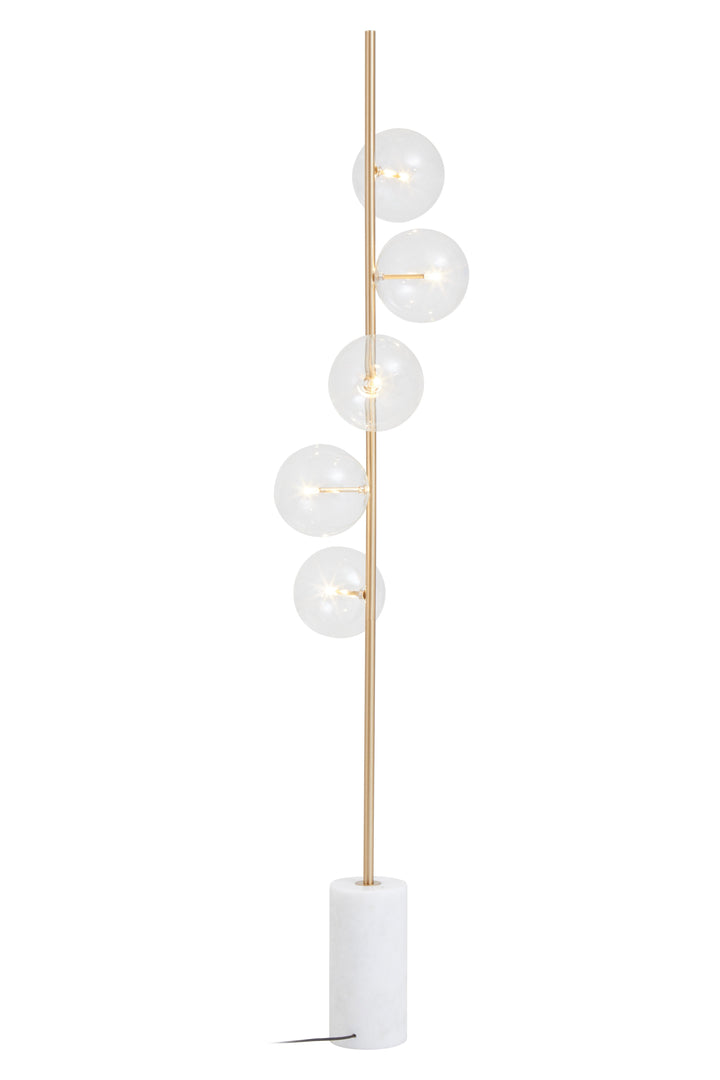 Abira Five-Light Floor Lamp with White Marble Base
