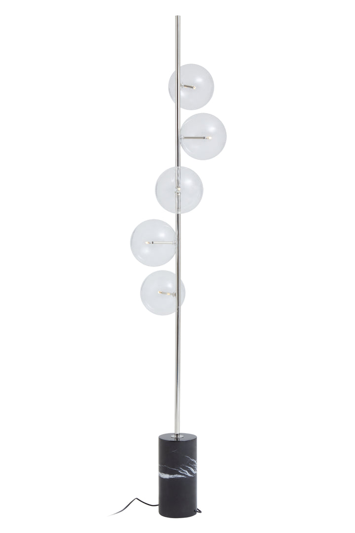 Abira Nickel and Black Marble Floor Lamp