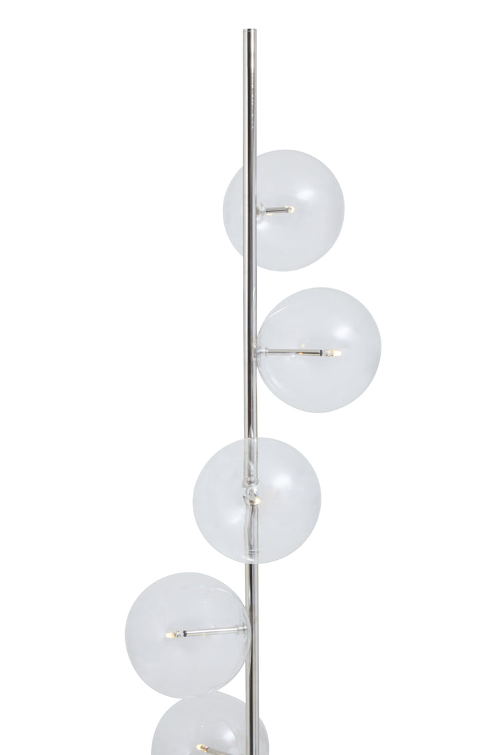 Abira Nickel and Black Marble Floor Lamp