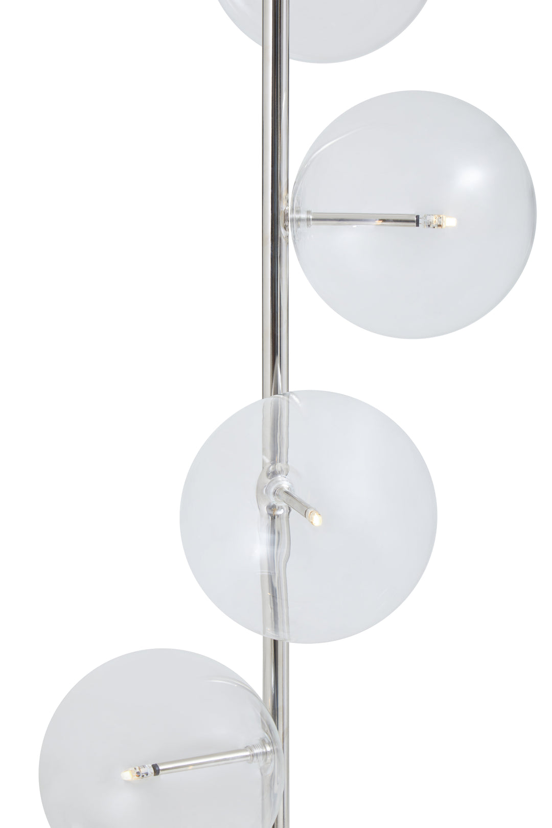 Abira Nickel and Black Marble Floor Lamp