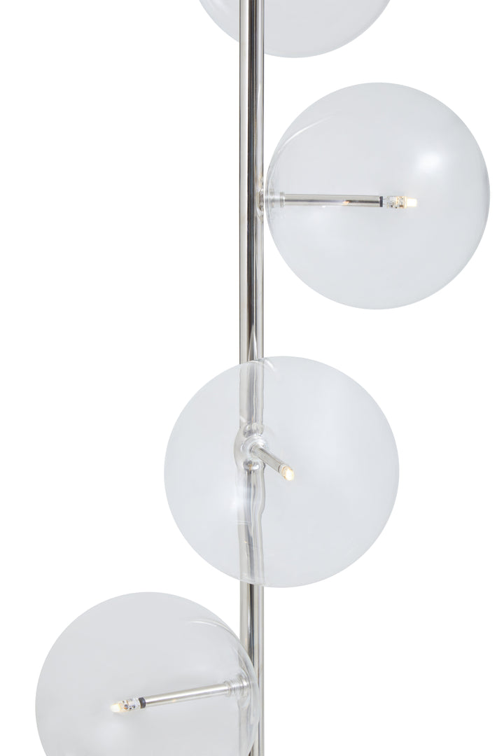 Abira Nickel and Black Marble Floor Lamp