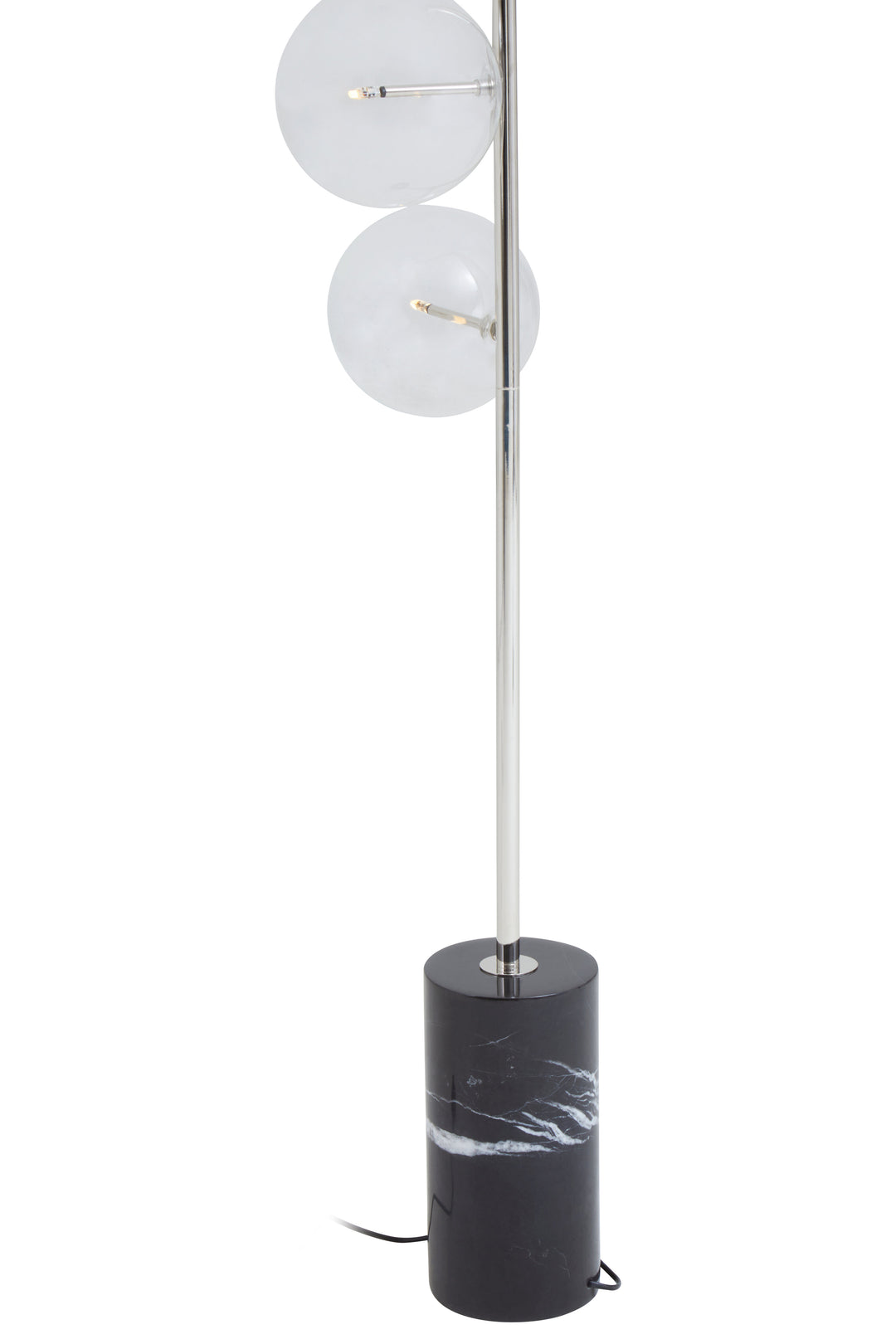 Abira Nickel and Black Marble Floor Lamp
