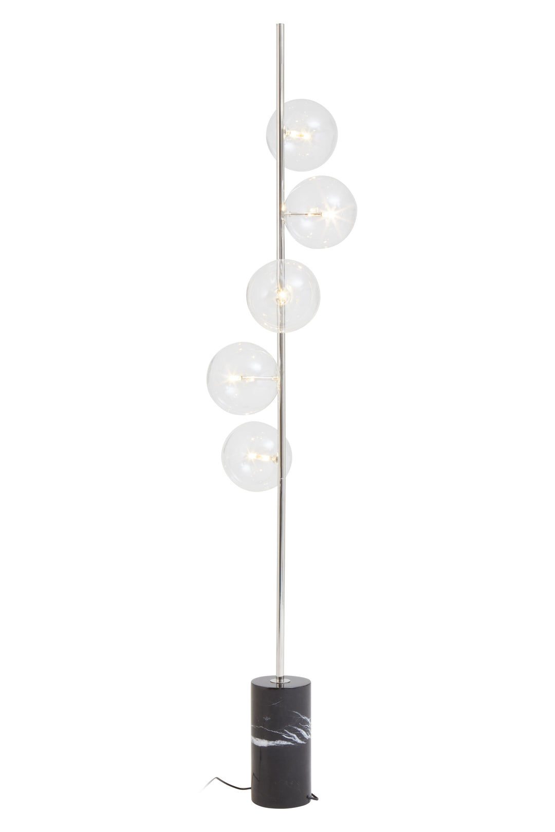 Abira Nickel and Black Marble Floor Lamp