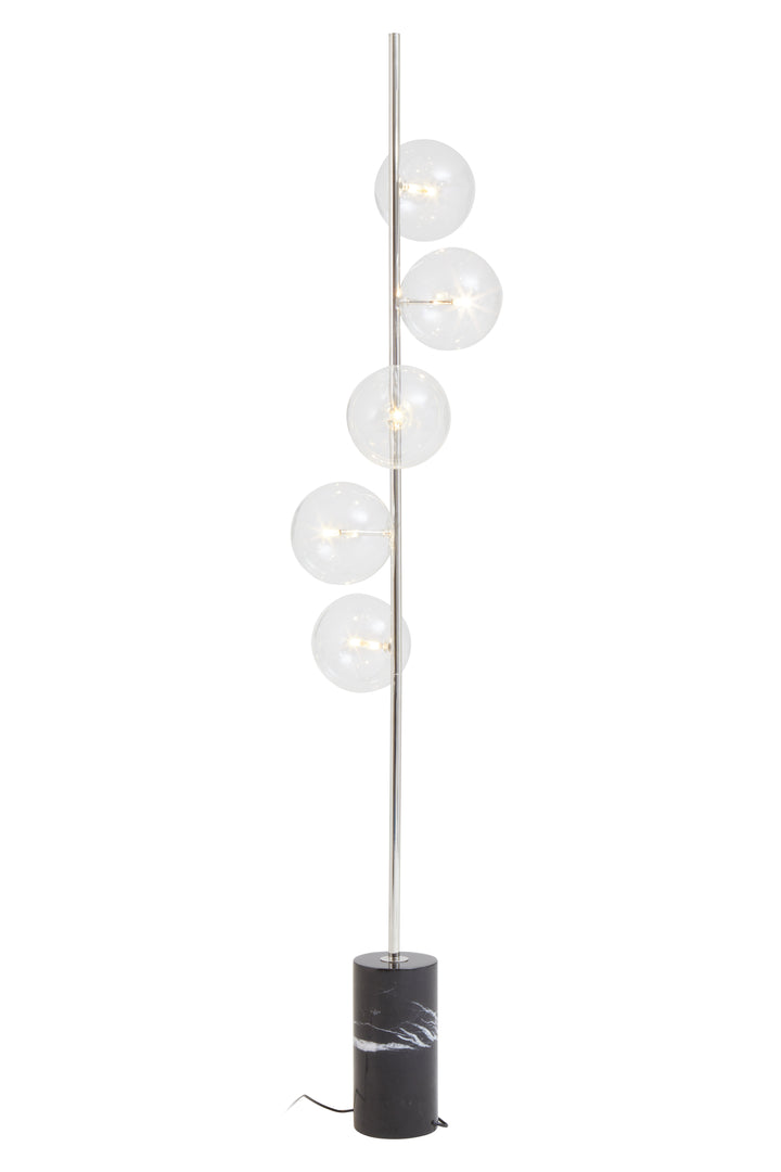 Abira Nickel and Black Marble Floor Lamp