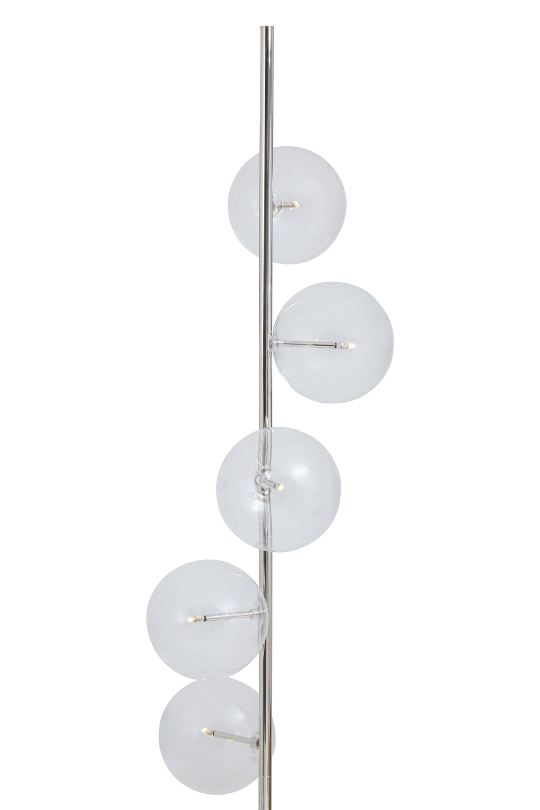 Abira Nickel and White Marble Floor Lamp