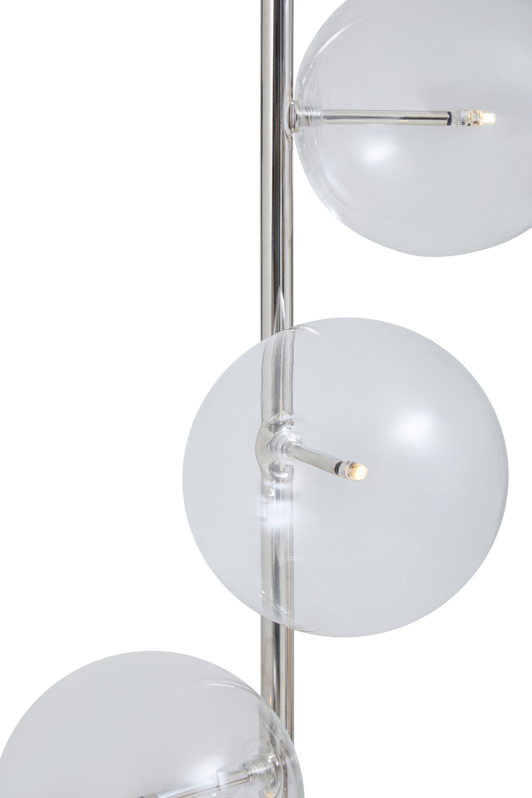 Abira Nickel and White Marble Floor Lamp