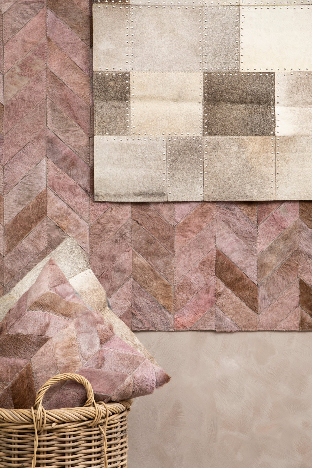 Bosie Safira Rug in Light Grey Patchwork Design