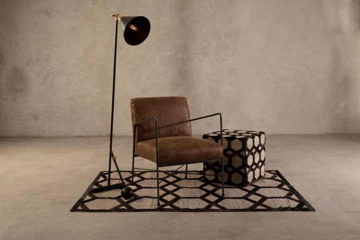 Bosie Safira Rug in Light Grey Patchwork Design