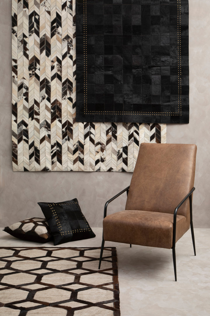 Bosie Safira Rug in Light Grey Patchwork Design