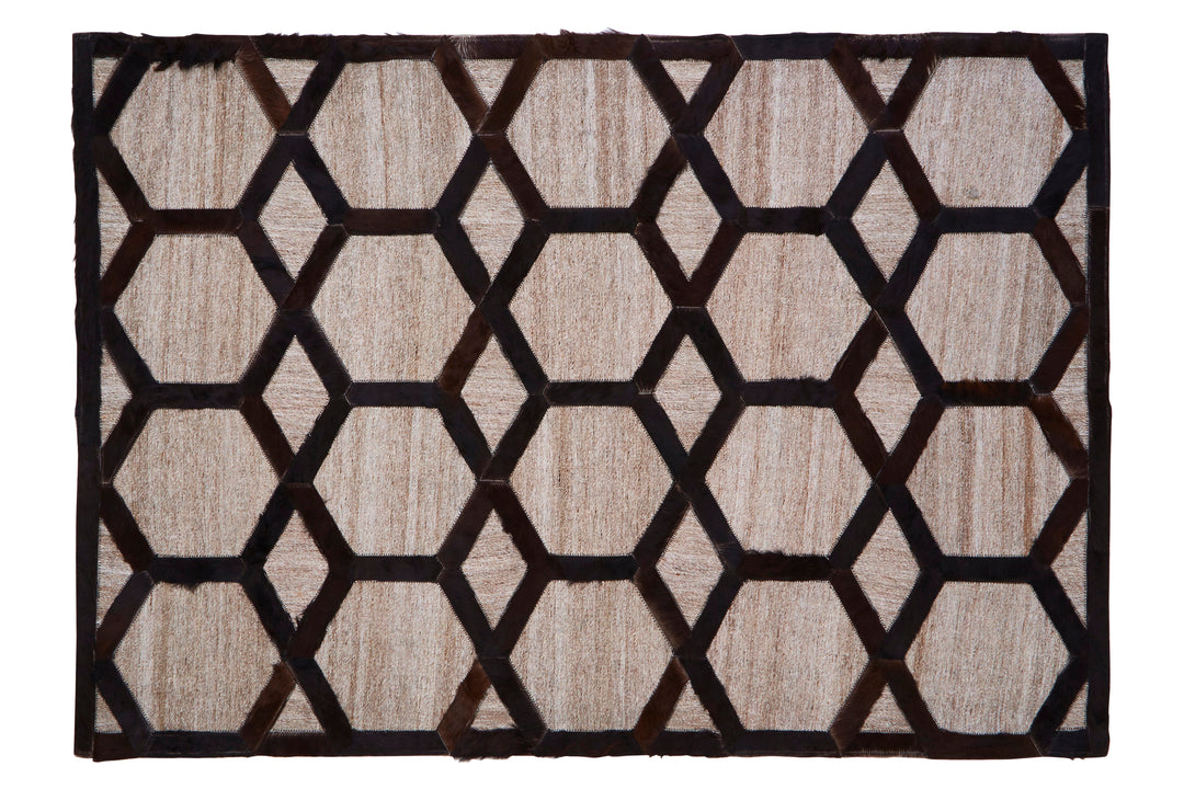 Bosie Safira Rug in Light Grey Patchwork Design