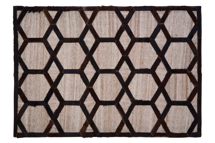 Bosie Safira Rug in Light Grey Patchwork Design