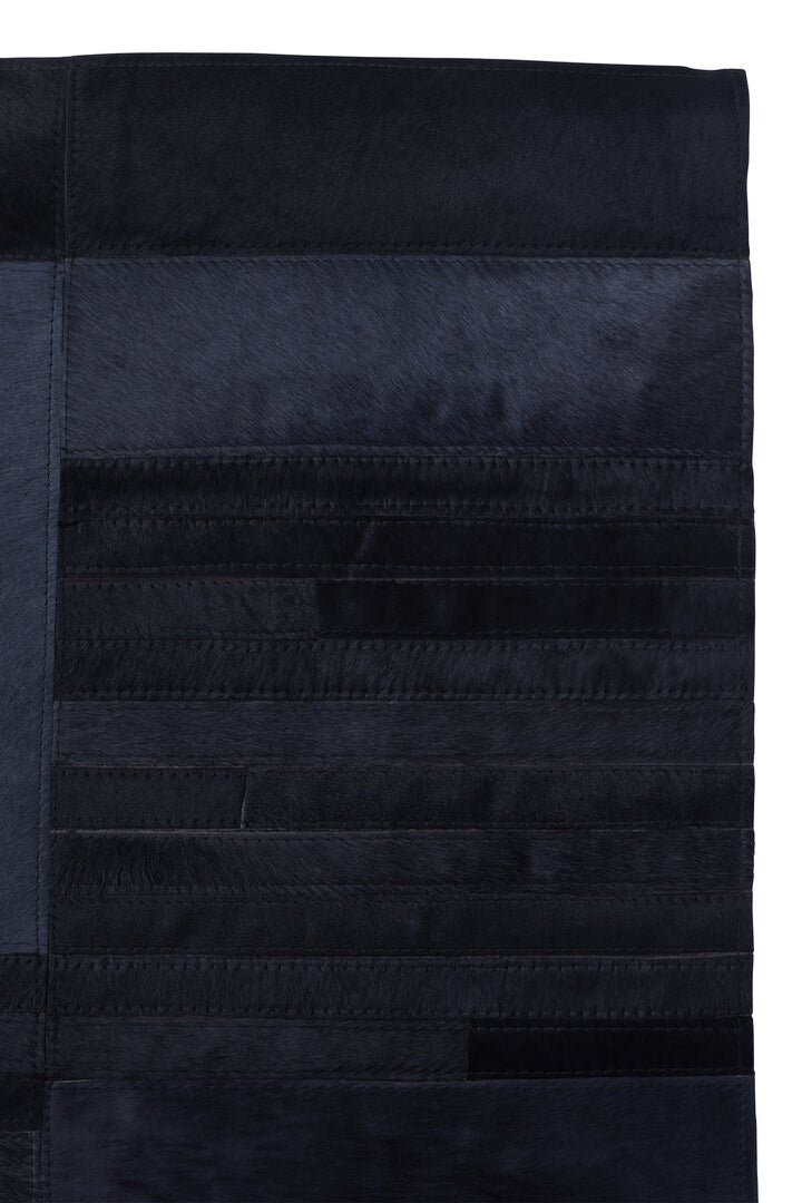 Oakridge Safira Leather Rug – Black & Grey Deco Print (Small)