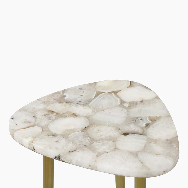 Amara White Agate Decorative Table