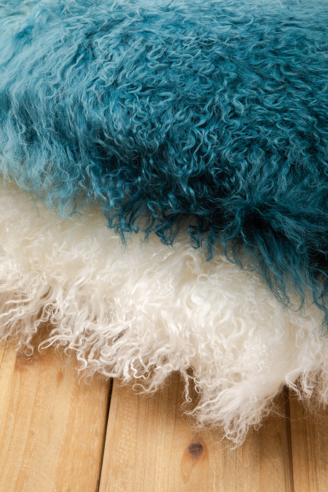Bosie Square Cushion in White Mongolian Fur