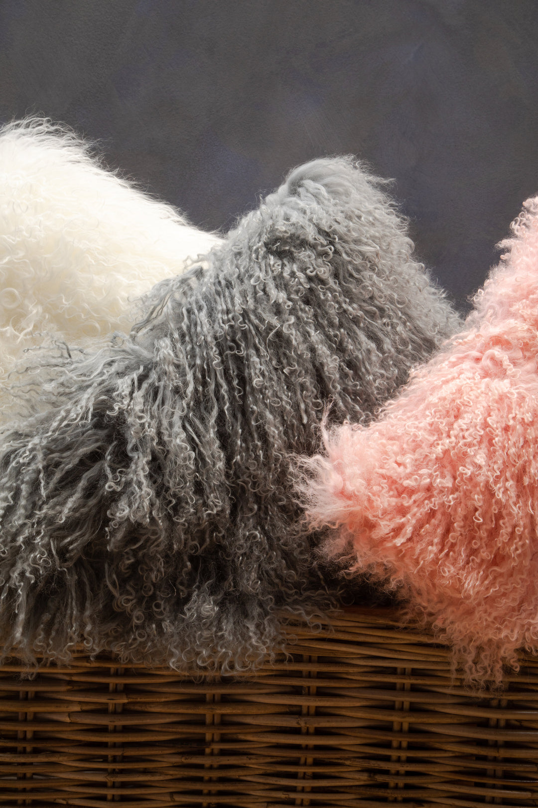 Bosie Square Cushion in White Mongolian Fur