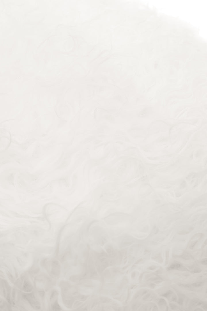 Bosie Square Cushion in White Mongolian Fur