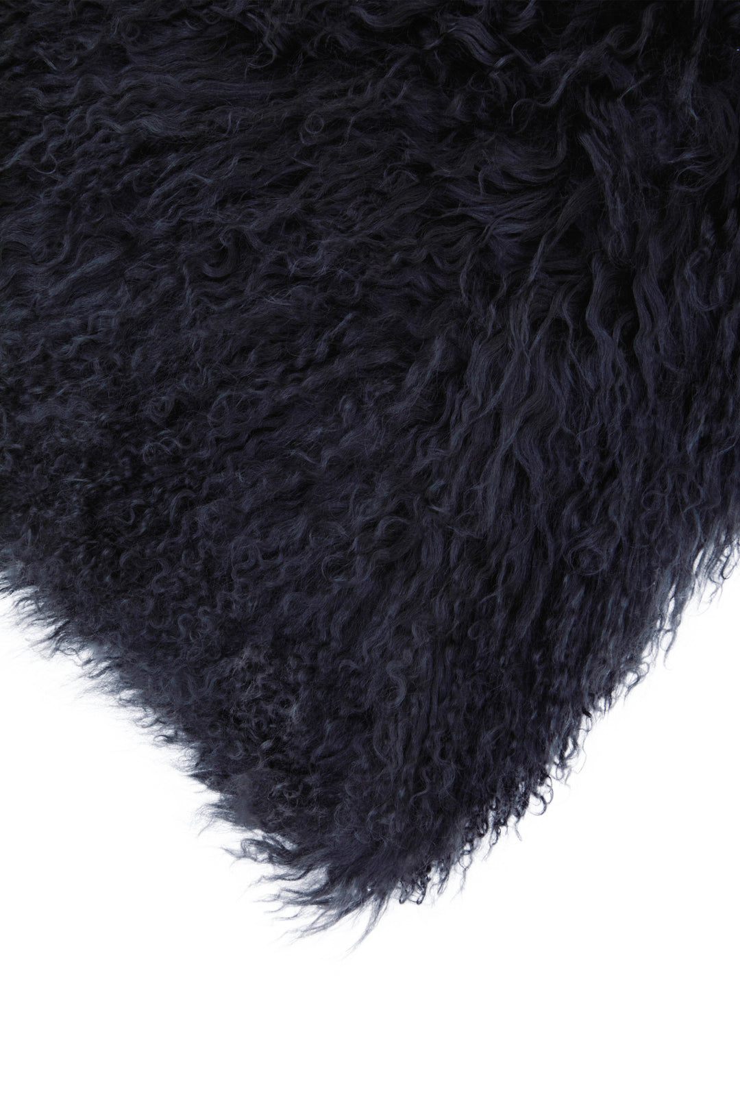 Bosie Square Cushion in Black Mongolian Fur