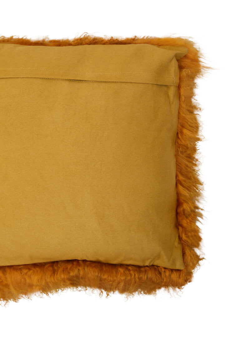 Oakridge Mongolian Lamb Fur Cushion – Ochre (Small)